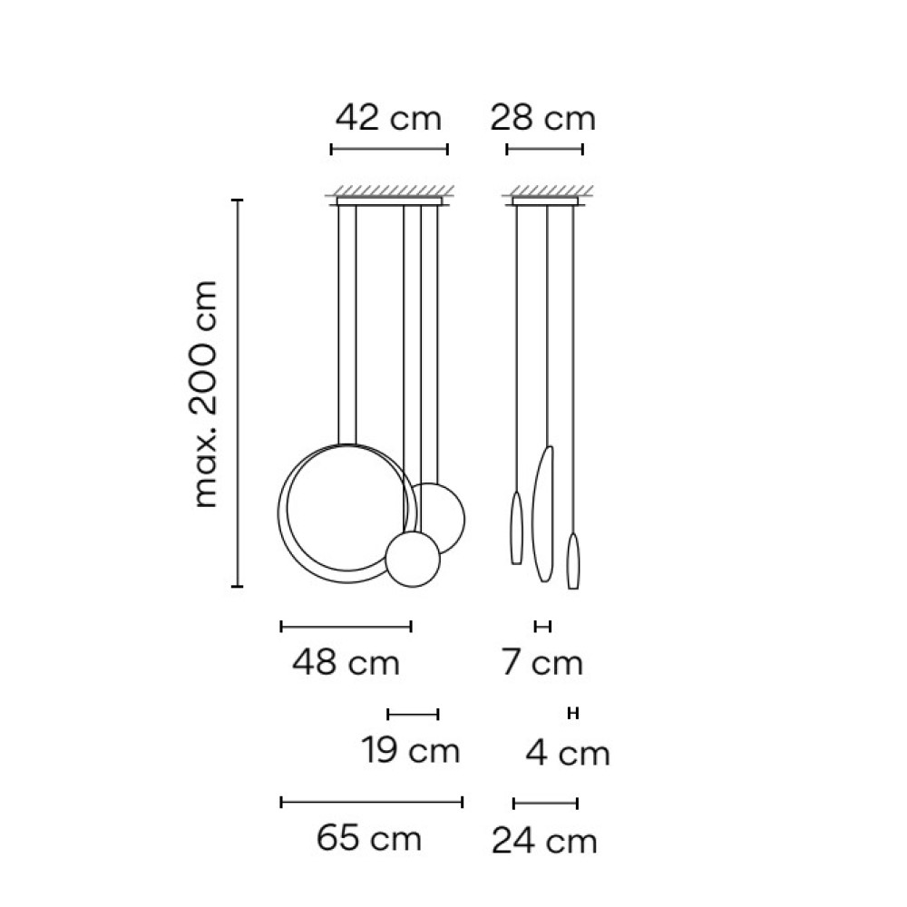 Cosmos, Pendelleuchten, Gris Claro, 2700 K, Casambi