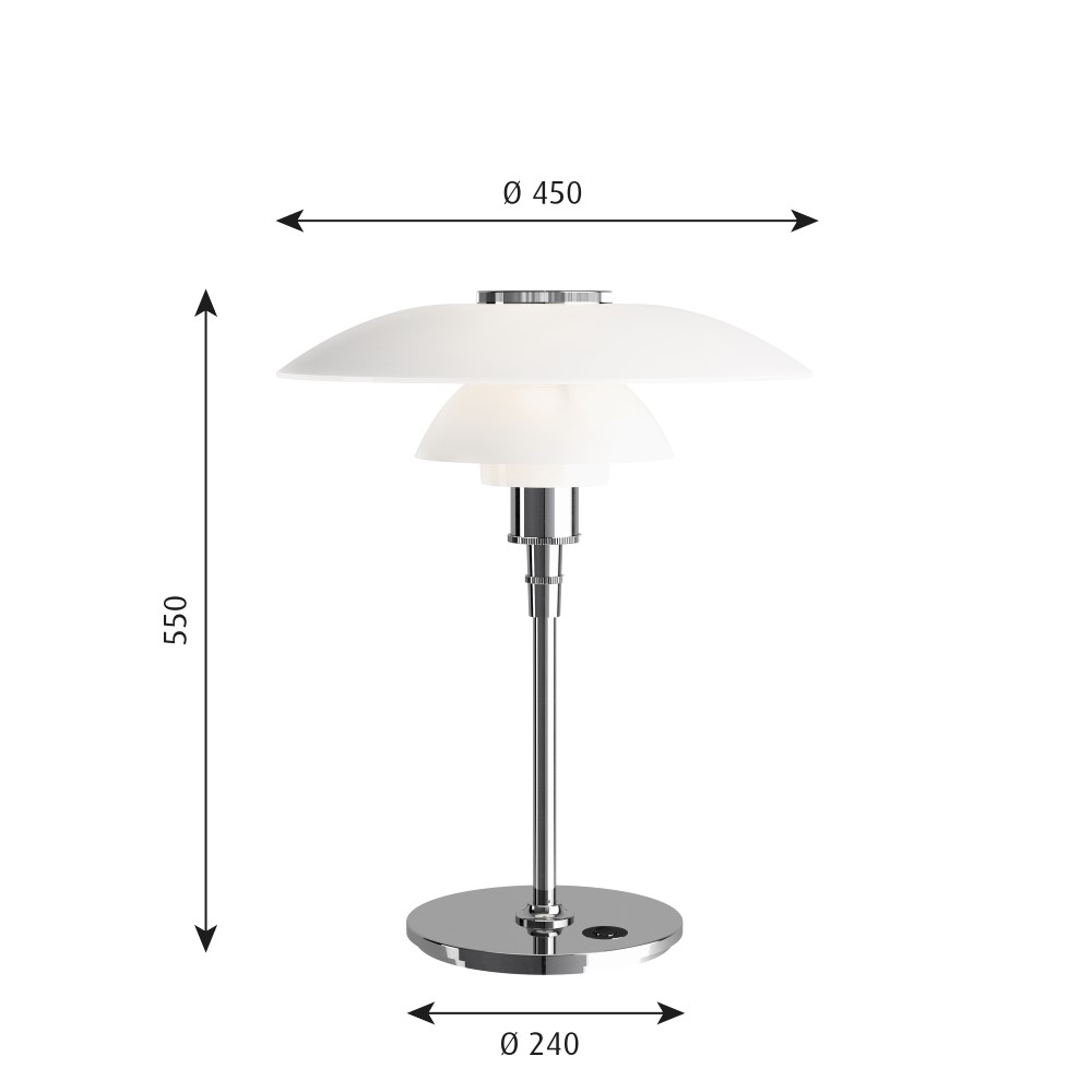 PH 4½-3½ Glass Table Lamp