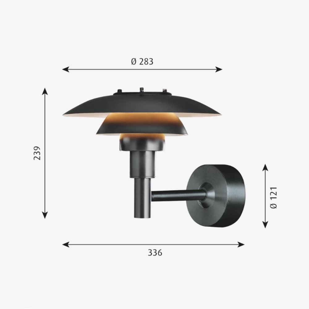 PH 3-2½ Outdoor Wall Light