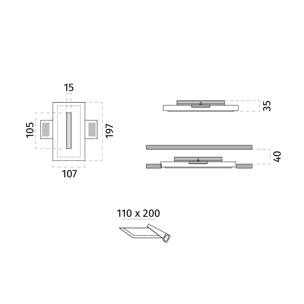 4130B Una Wall Recessed Light