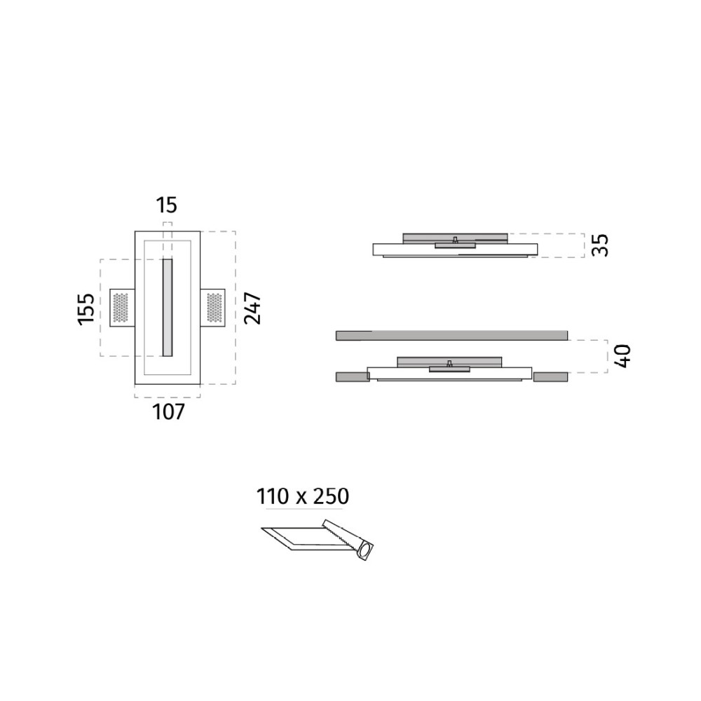 4130C Una Big Wall Recessed Light