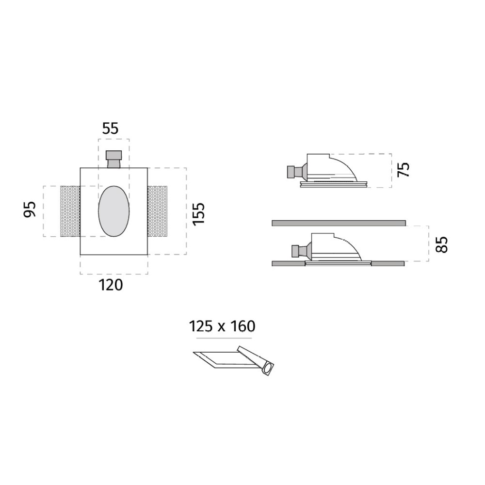 4164 Ogee Wall Recessed Light