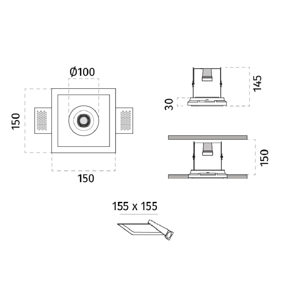 4218A Quark Ceiling Receesed Light