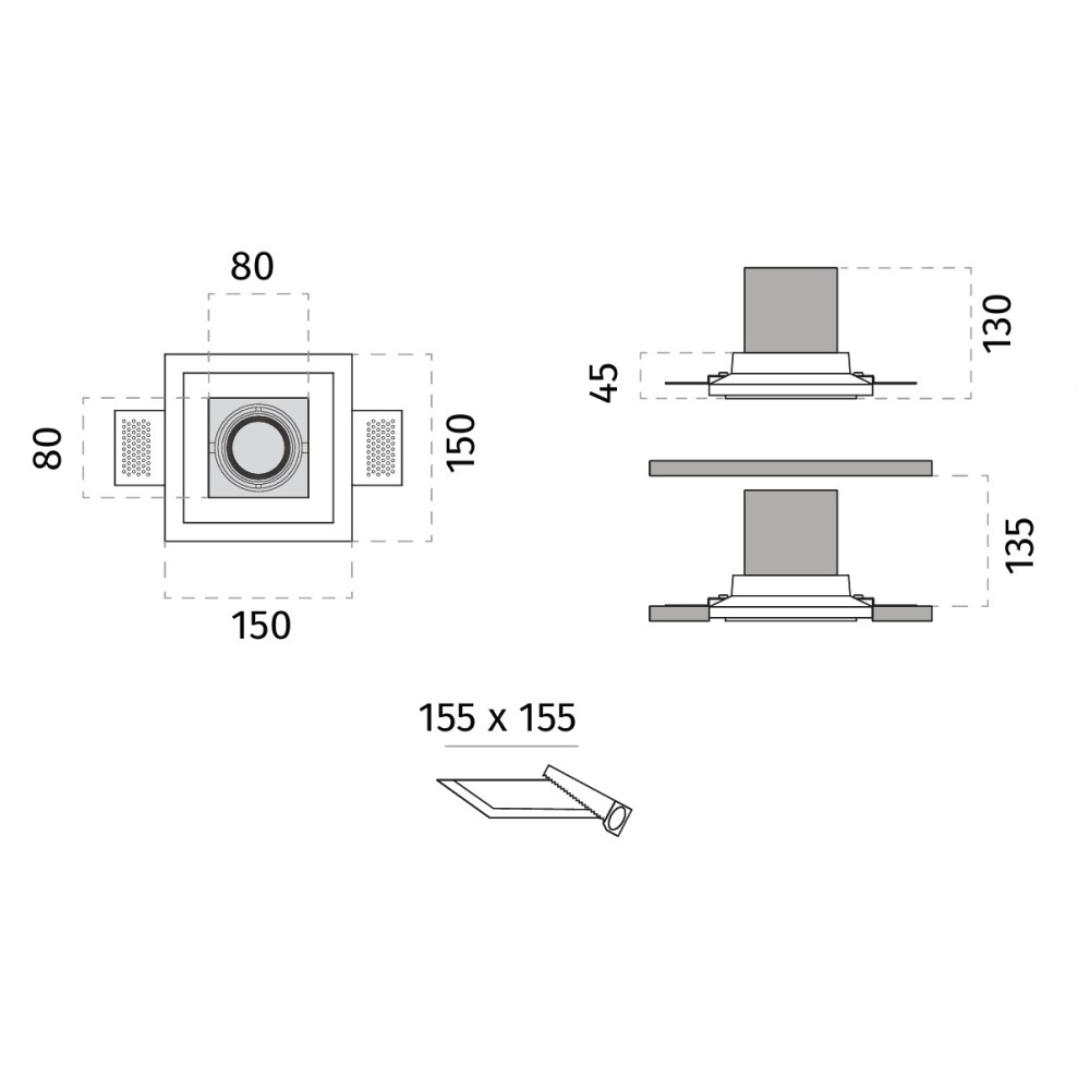 4246F Wolò Recessed Ceiling Light