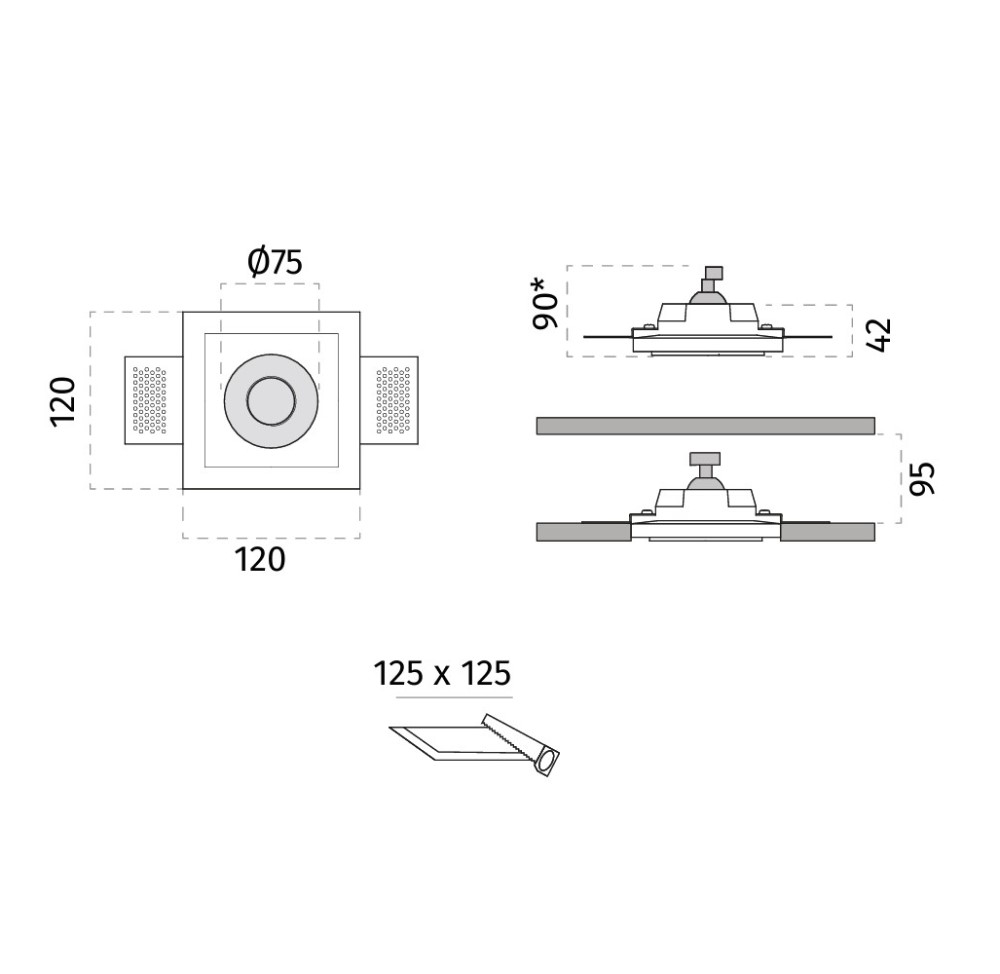 4275 Gru Small Ceiling Recessed Light