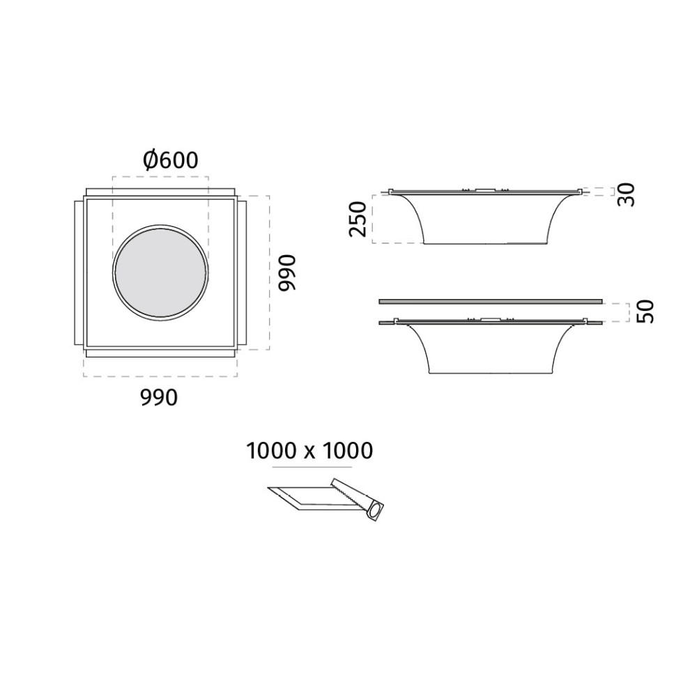 8935C Bolla Big Ceiling Recessed Light