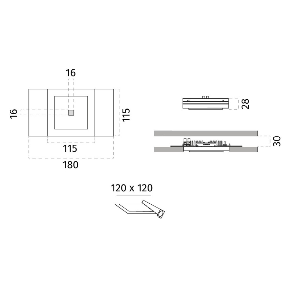 4249R Miniled Quadro Ceiling Recessed Light