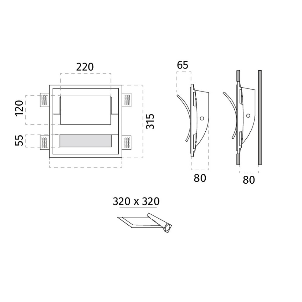 2402G Arcade X Wall Recessed Light