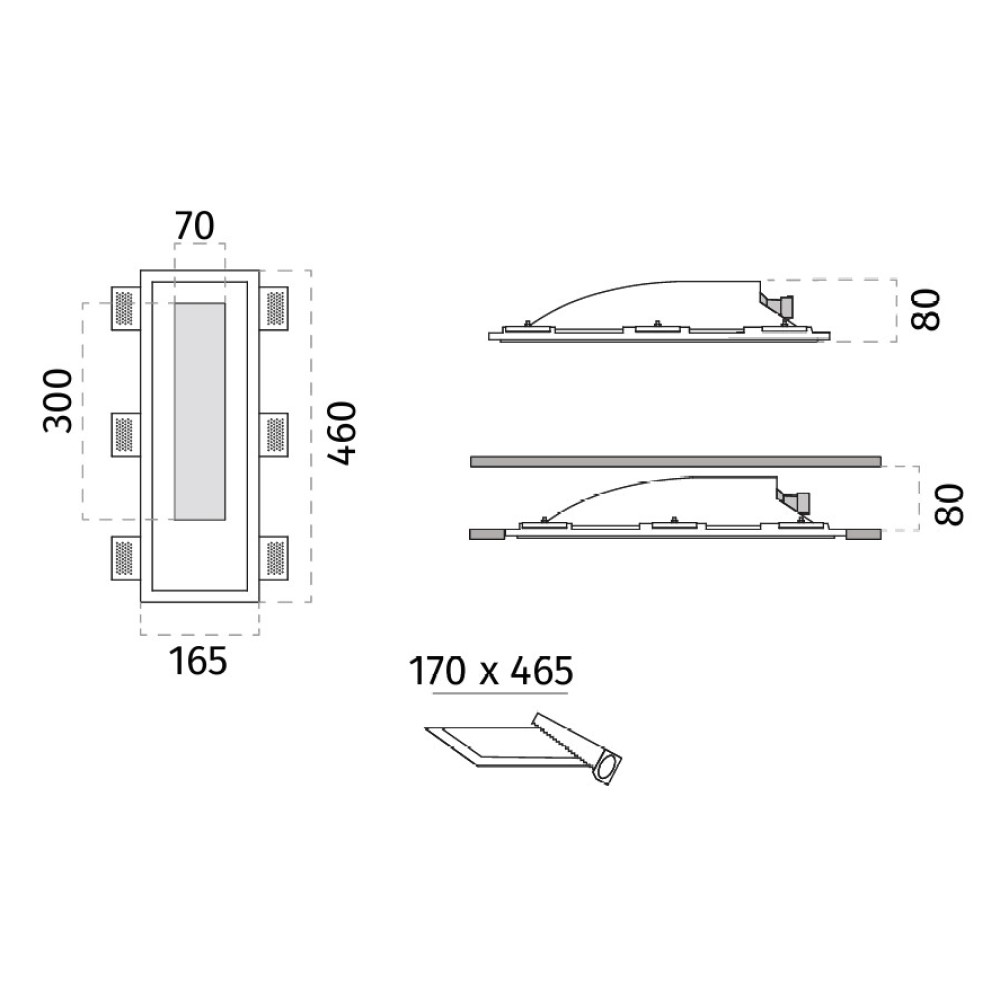 2414B Volta Mono Wall Recessed Light