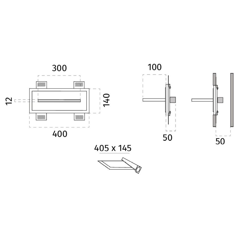 2484A Glax Small Wall Recessed Light