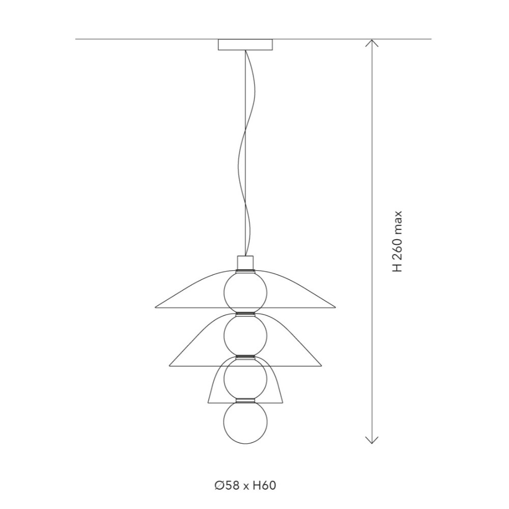 Gems Tall 3 D60 A Suspension Lamp