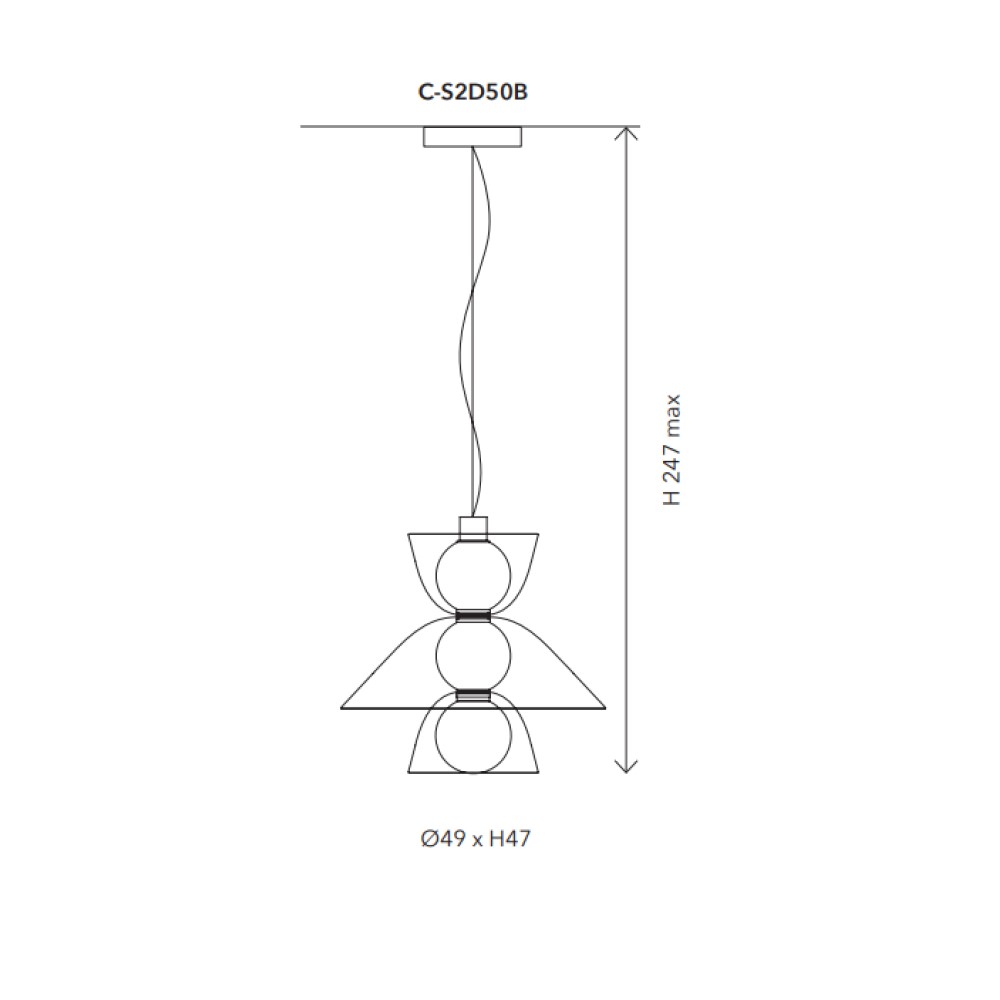 Gems Short 2 D50 B Suspension Lamp