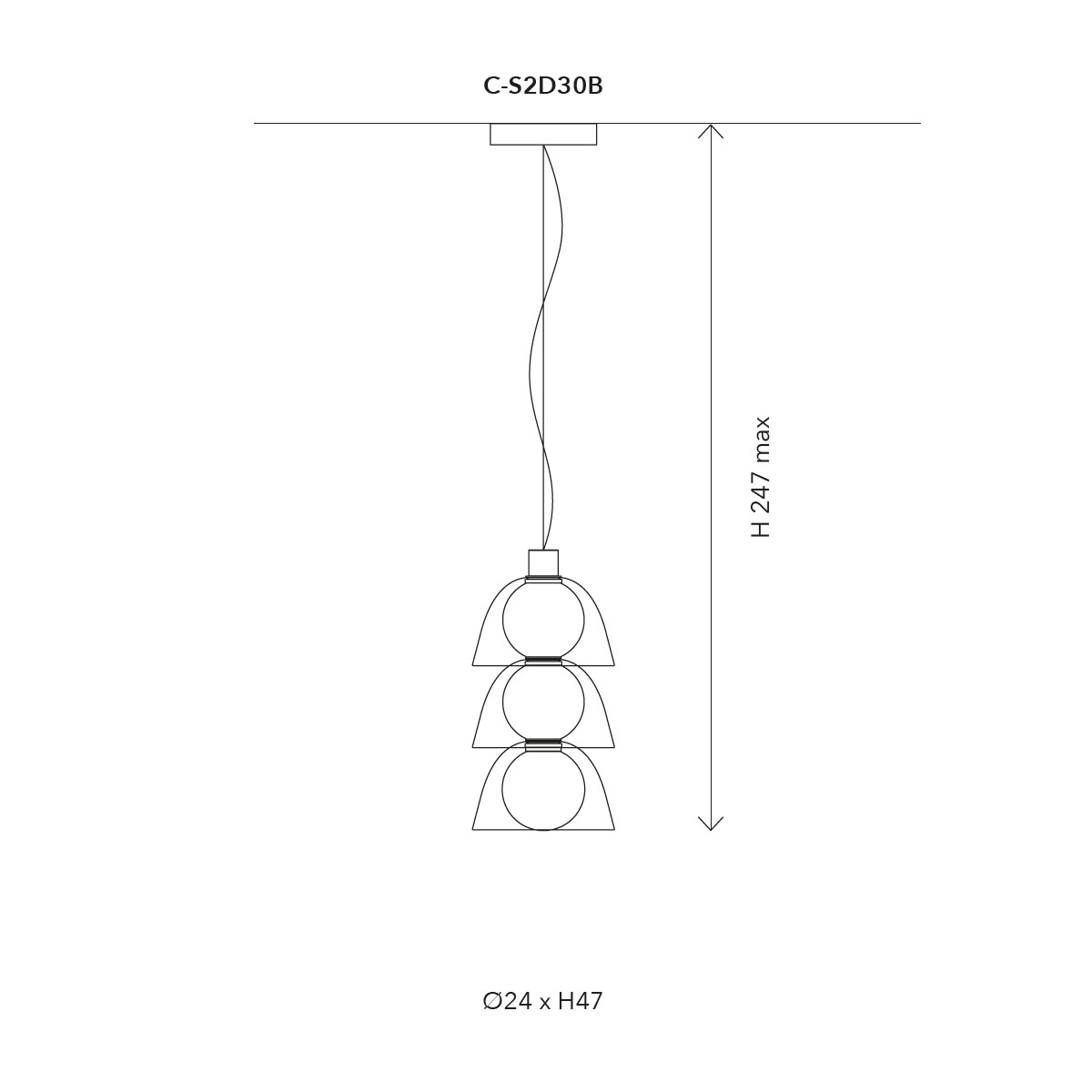 Gems Short 2 D30 B Suspension Lamp