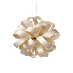 Agatha Ball E27 Suspension Lamp (White Veneer)