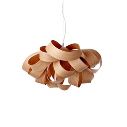 Agatha E27 Suspension Lamp (Natural Cherry Veneer, Small)