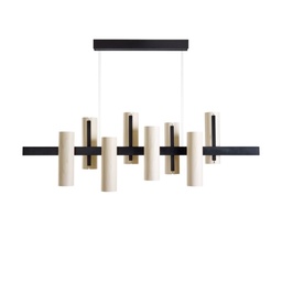 Black Note Keys Suspension Lamp (White Veneer, Black, 0-10V)