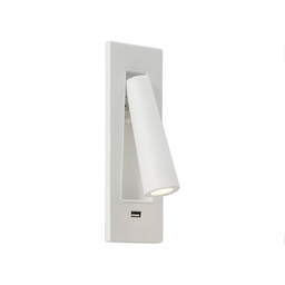 Gamma SR USB Recessed Wall Light (White)