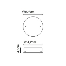 Circular Canopy 20W Black 3 Entry Points Triac (TRIAC)