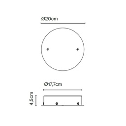 Circular Canopy 50W Black 5 Entry Points (DALI)