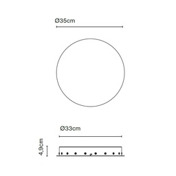 Circular Canopy 100W Black 19 Entry Points (TRIAC)