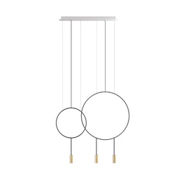 Revolta L73S.1S1D Suspension Lamp (Black/Gold, 2700K - warm white, White)