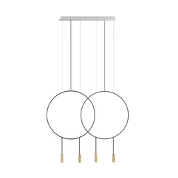 Revolta L73S.2D Suspension Lamp (Black/Gold, 2700K - warm white, White)