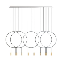 Revolta L165S.5D Suspension Lamp (Black/Gold, 2700K - warm white, White)