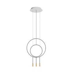 Revolta R40S.1S1D Suspension Lamp (Black/Gold, 2700K - warm white, White)