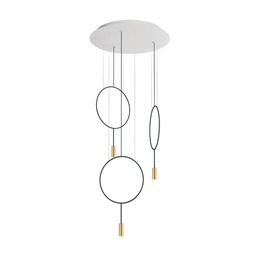 Revolta R70S.3S Suspension Lamp (Black/Gold, 2700K - warm white, White)