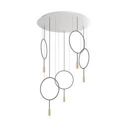 Revolta R100S.5S Suspension Lamp (Black/Gold, 2700K - warm white, White)