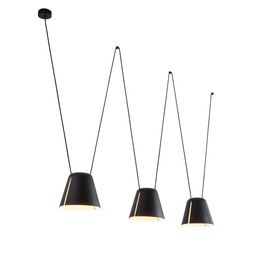 Attic 3 Conic Shape Suspension Lamp (Black, 100)