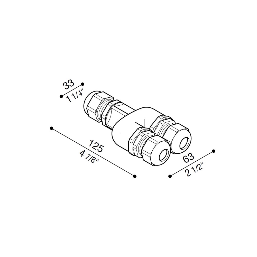 Lombardo 3-way 3-pole linear terminal block, IP68, for cable Ø 7/13.5 mm | lightingonline.eu