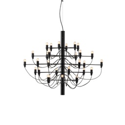 2097/30 Chandelier (Matte black, Clear Bulbs)