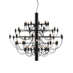 2097/50 Chandelier (Matte black, Clear Bulbs)