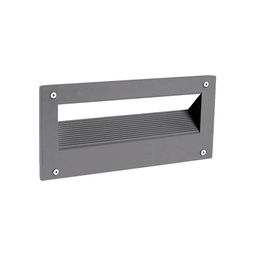 Micenas Asymmetrical Rectangular Outdoor Recessed Wall Light (Dark Grey, ON/OFF)