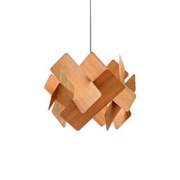 Escape Suspension Lamp (Natural Cherry Veneer, White)