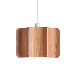 Kactos Suspension Lamp (Natural Cherry Veneer, white)