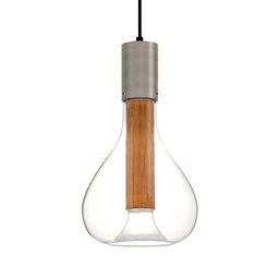 Eris Suspension Lamp (Natural Cherry Veneer, Aluminium)