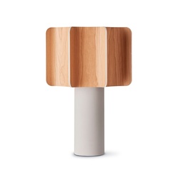 Kactos Table Lamp (Natural Cherry Veneer, White)