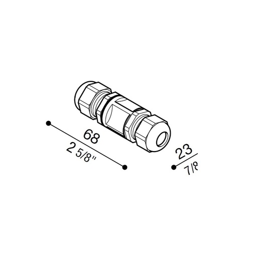 Coaxial 3-pole terminal block, IP68, for cable diameter 7/12 mm