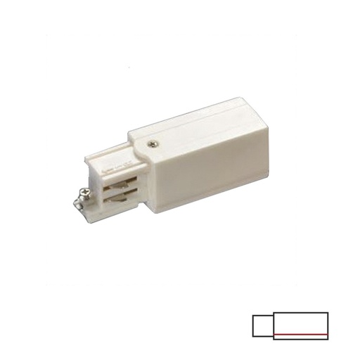 3-PHASE TRACK CONNECTOR - WHITE RIGHT