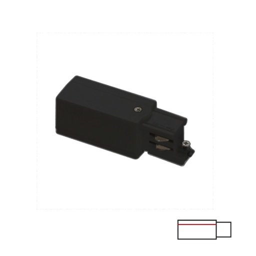 3-PHASE TRACK CONNECTOR - BLACK LEFT