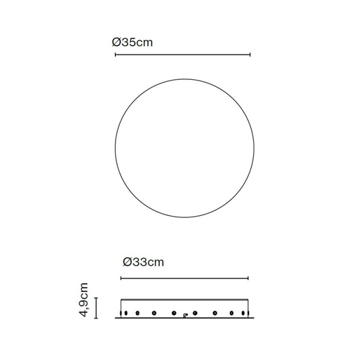 Circular Canopy 100W Black 19 Entry Points