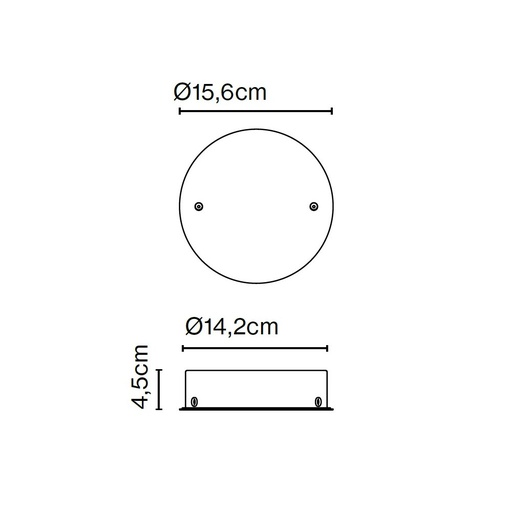 Circular Canopy 20W Black 3 Entry Points Triac